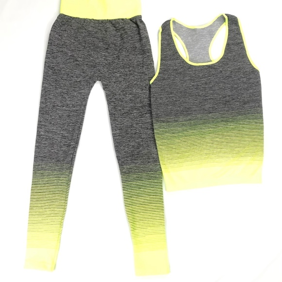 Women's 2 Piece Workout Tank Top + Legging Set Gym - Picture 1 of 1